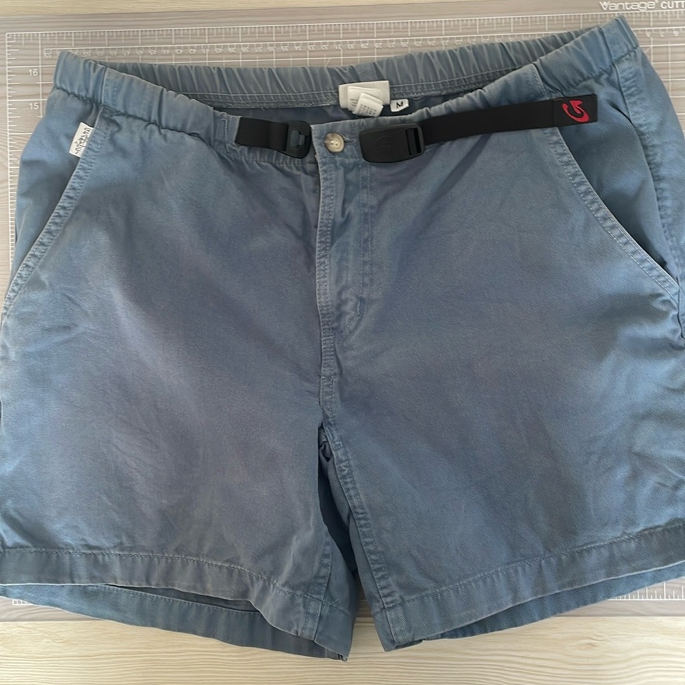 Vintage pastel blue y2k style Gramicci climbing shorts